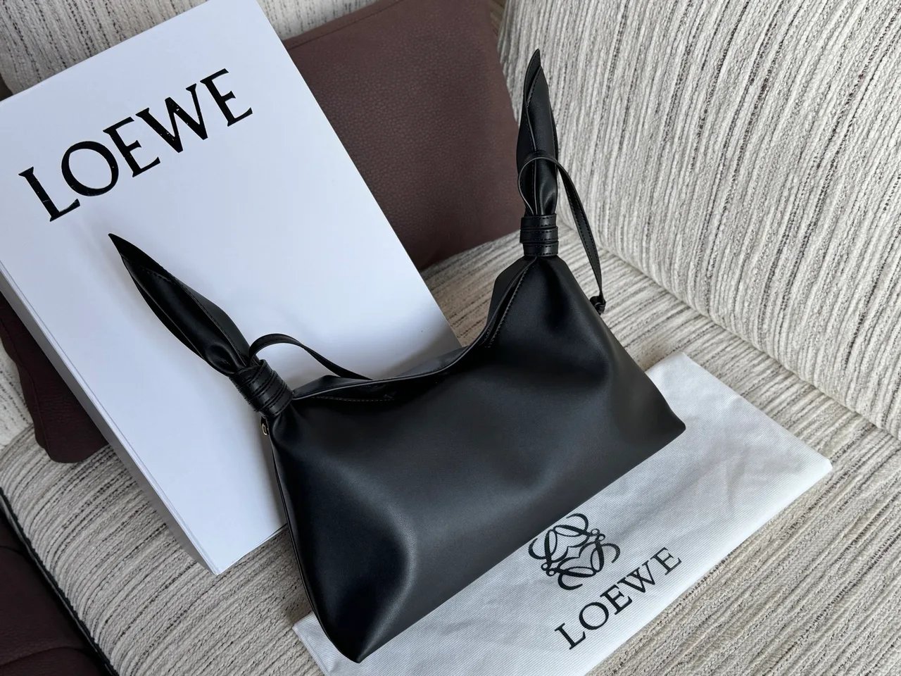 Loewe Smooth Hobo Bag in Black · view 3
