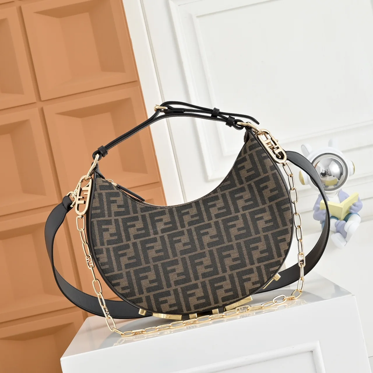 Fendi Monogram Hobo Bag in Brown · view 1