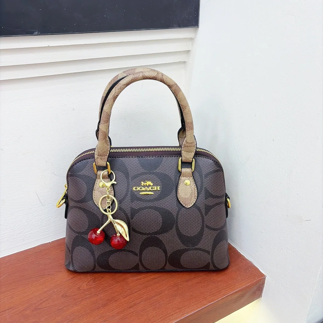 Coach Signature Handbag in Beige & Pink & Black & White & Brown & Grey · view 6