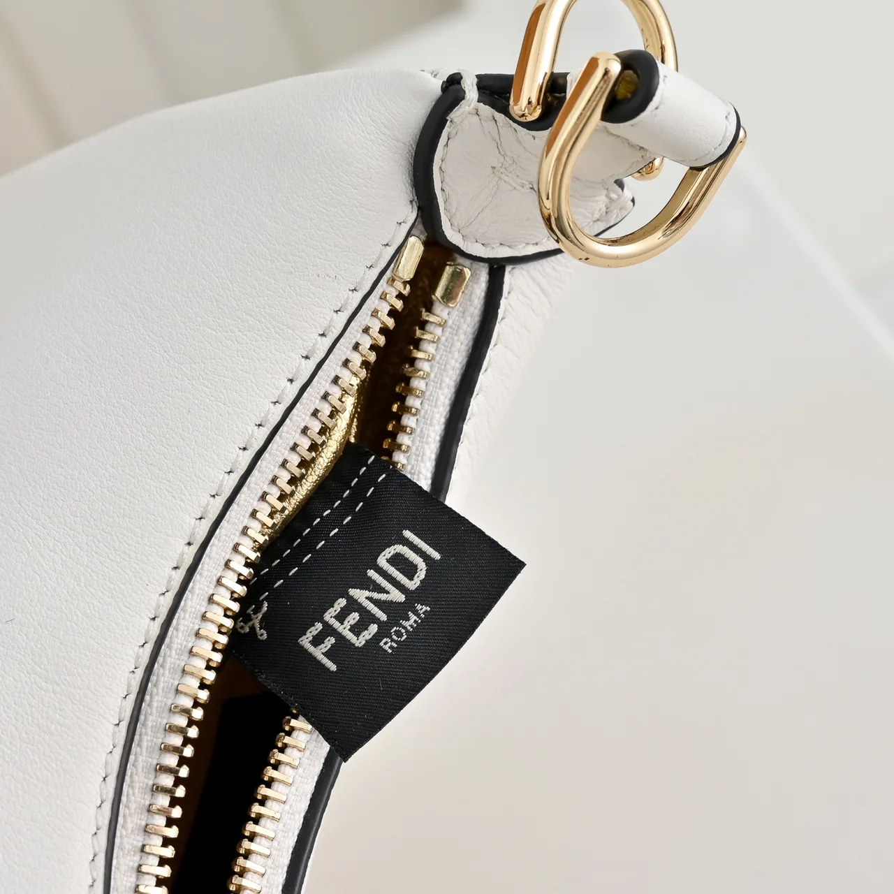 Fendi Crescent Shoulder Bag in White · view 7