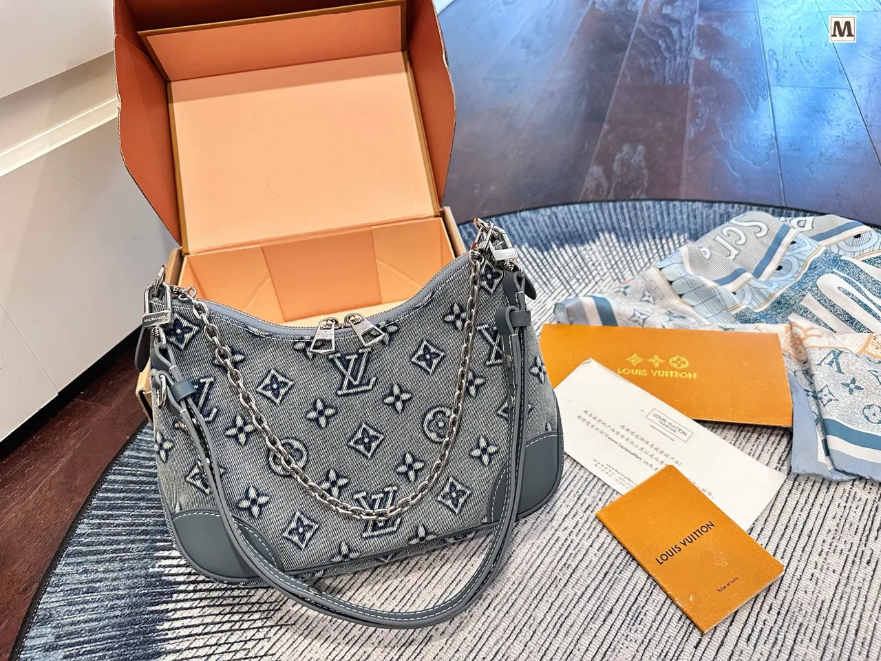 Louis Vuitton Cowhide Canvas Shoulder Bag in Grey · view 1