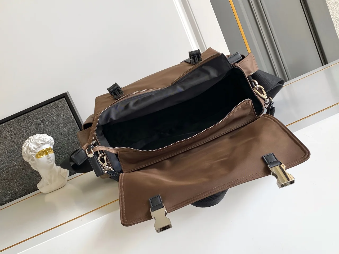 Prada Flap Shoulder Bag in Brown · view 8