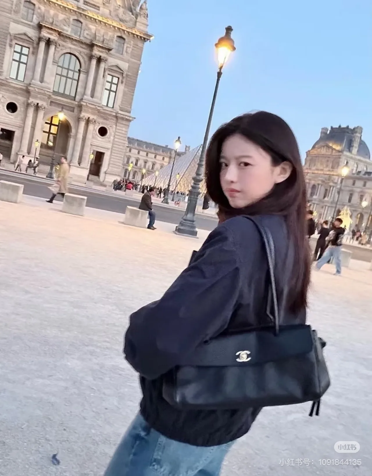 Chanel Baguette Flap Shoulder Bag in Black & Brown & Blue · view 3