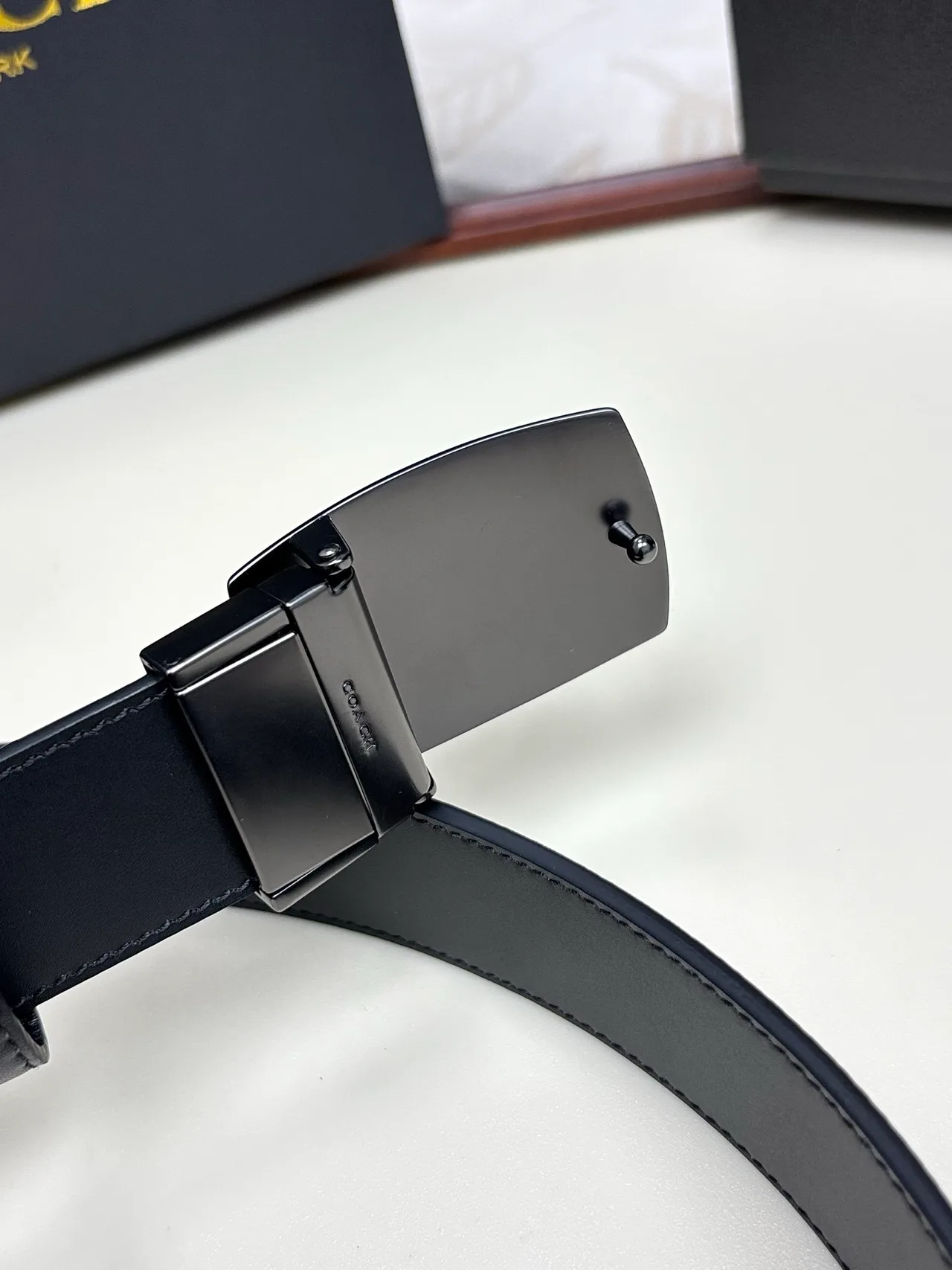 Coach Glossy Belt in Grey · view 7