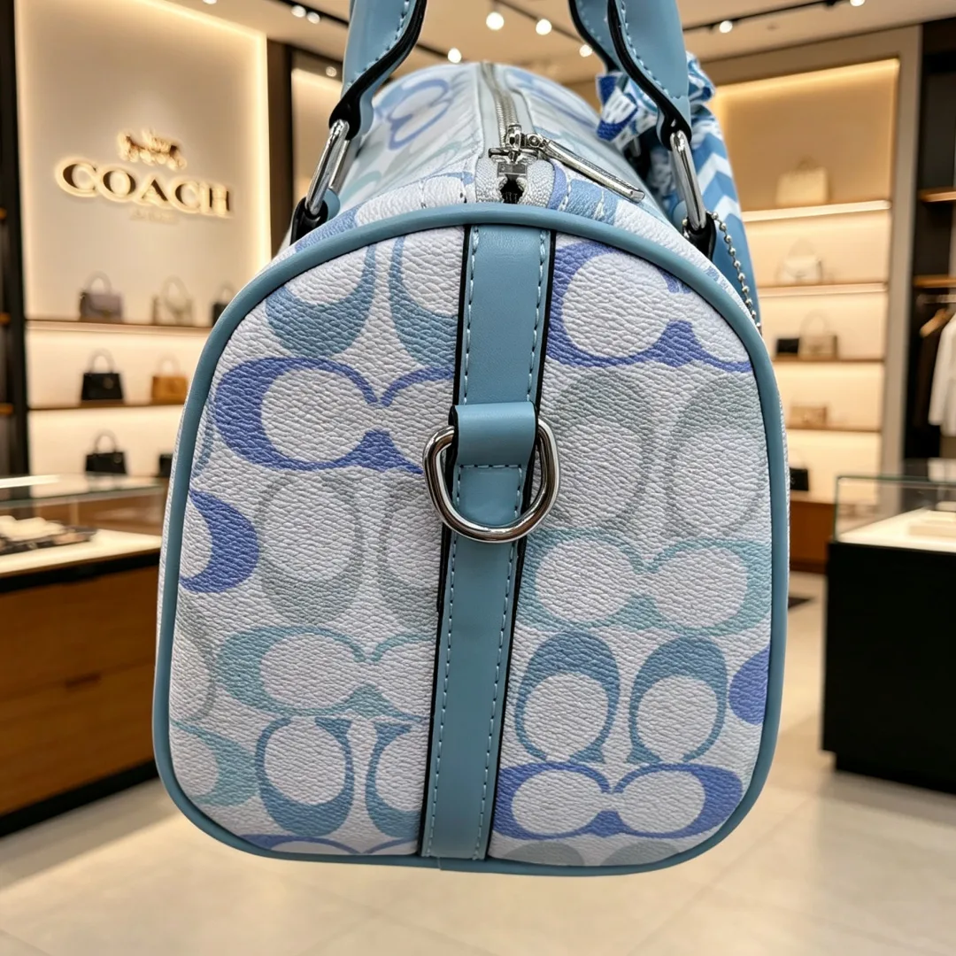 Coach Signature top-handle satchel in Cream / Black / Pink / White / Blue · view 7