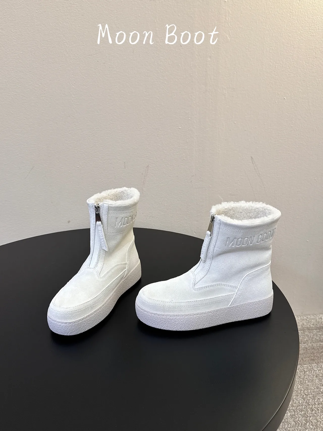 Moon Boot Ankle Boots in White · view 3