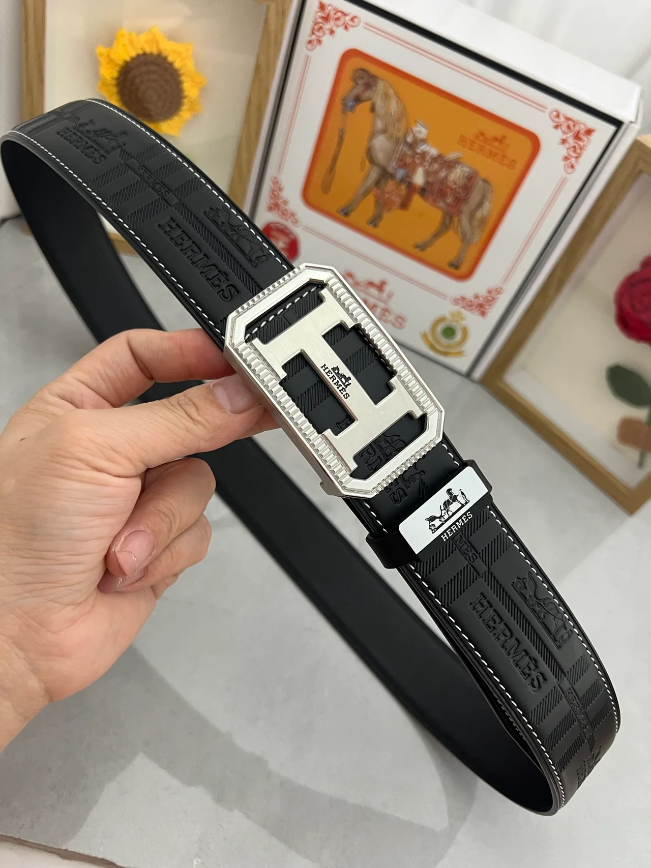 Hermes Buckle Belt in Black · view 6