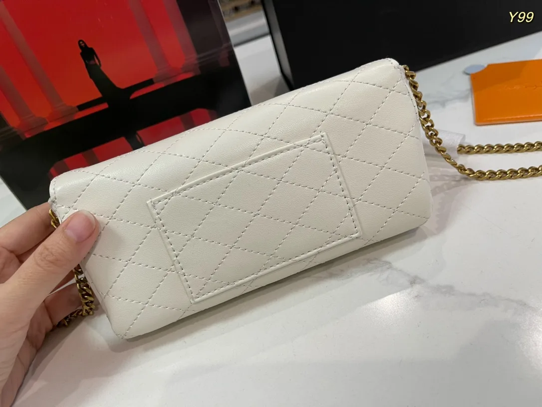 Saint Laurent Sheepskin Chain Wallet in White · view 8