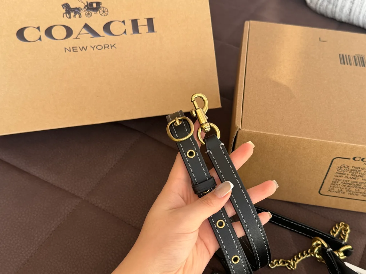 Coach Hobo Pocket Juliet Shoulder Bag in Brown & Grey · view 6