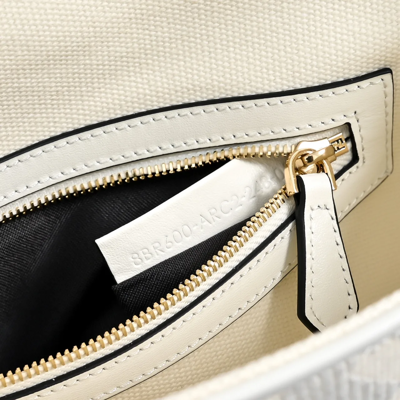 Fendi Canvas FF Monogram Baguette Bag in White · view 8