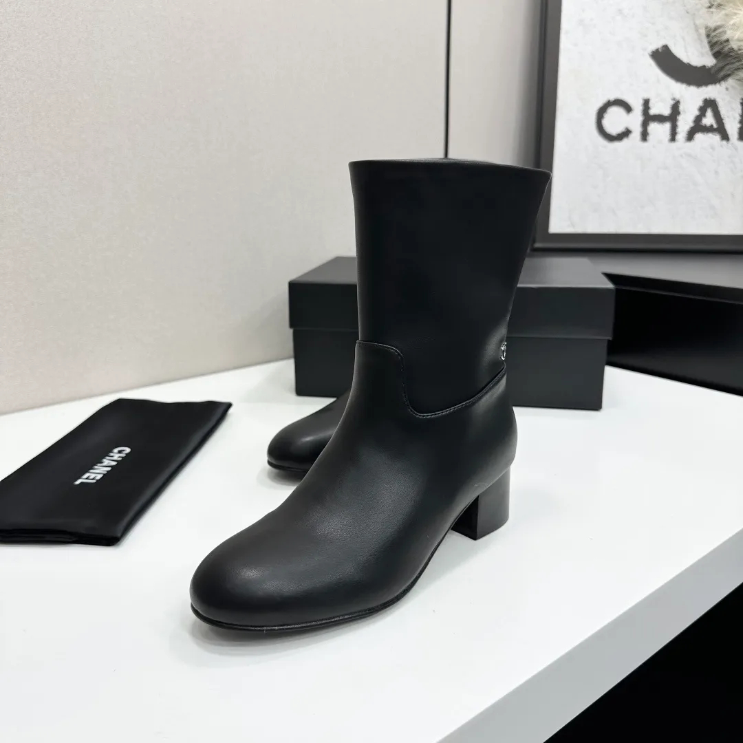 Chanel Cowhide Ankle Boots in Black · view 5