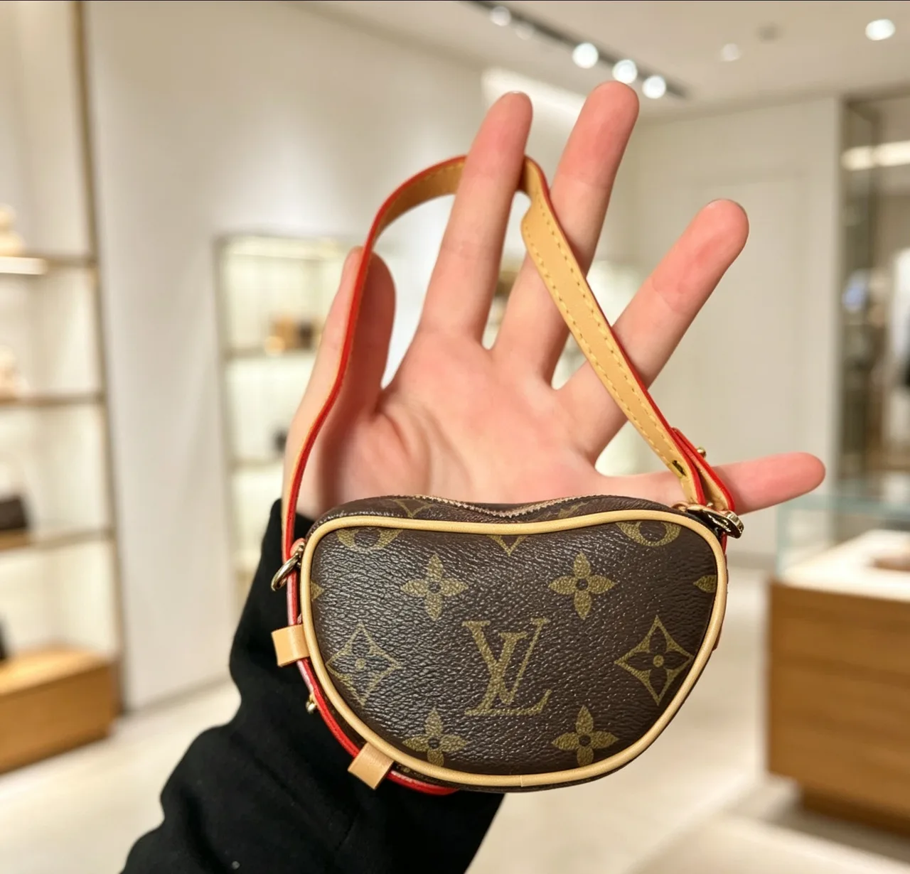 Louis Vuitton Monogram Crescent Bag in Brown & White · view 3