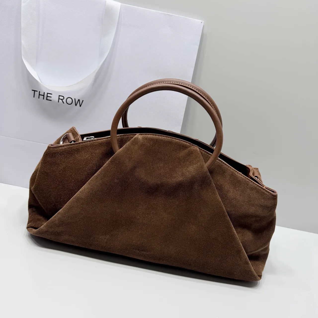 The Row Smooth Top-Handle Bag in Brown · view 2