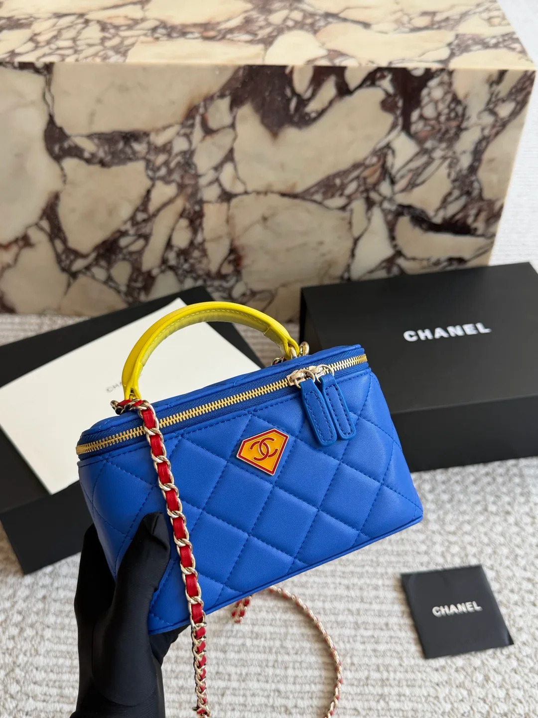 Chanel Superhero Box Bag in Blue & Red · view 4