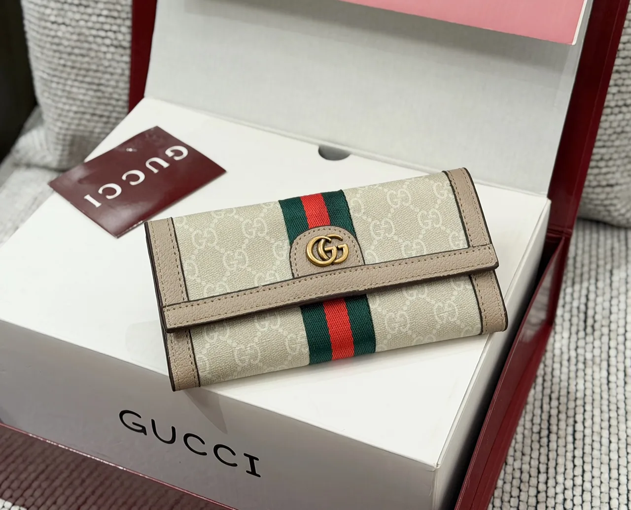 Gucci Long Wallet in Beige & Black · view 7