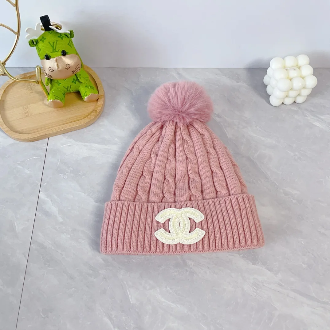 Chanel Wool Hat and Scarf Set in Pink · view 6