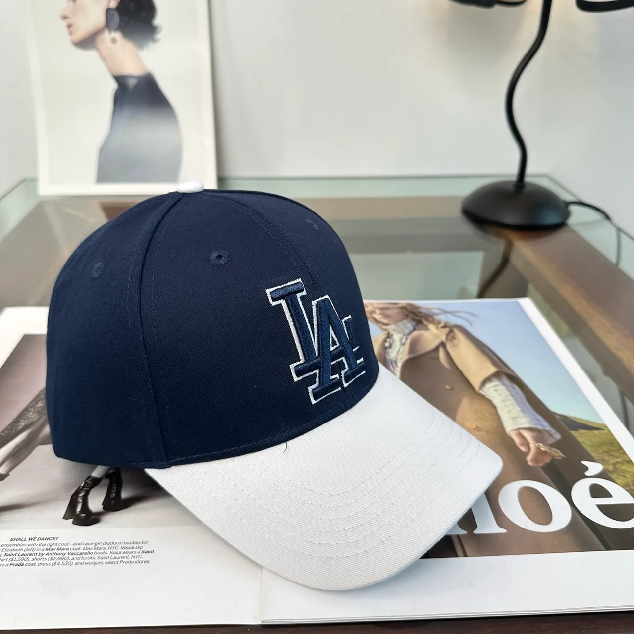 LA Letter Colorblock Baseball Cap in Grey & Brown & Black & Blue · view 3
