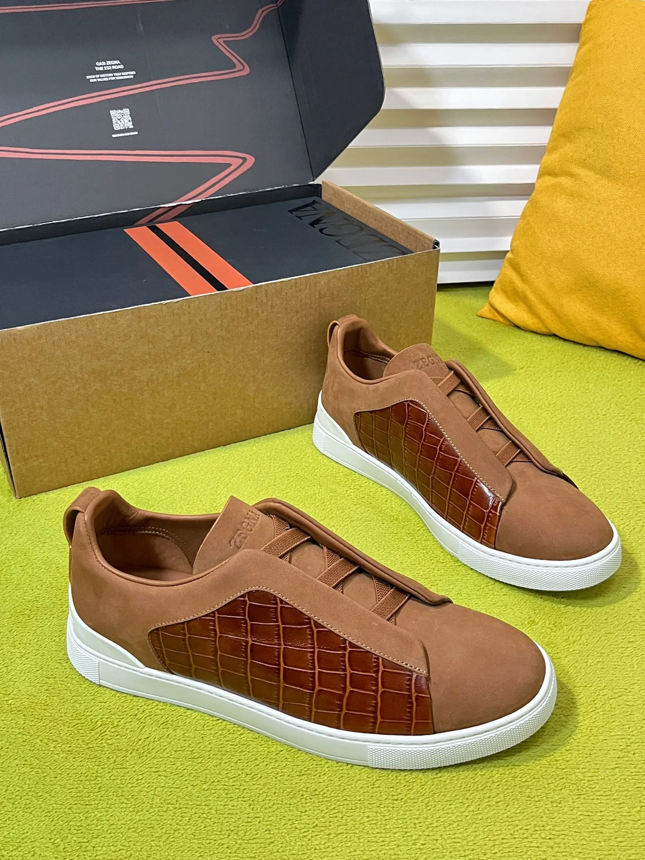 Zegna Triple Stitch Shoes in Brown · view 2