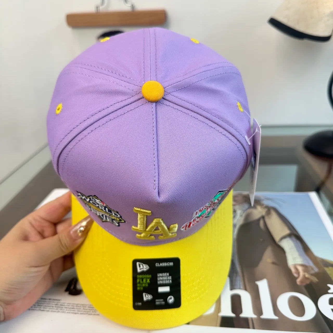 New Era Embroidered Baseball Cap in Purple · view 5