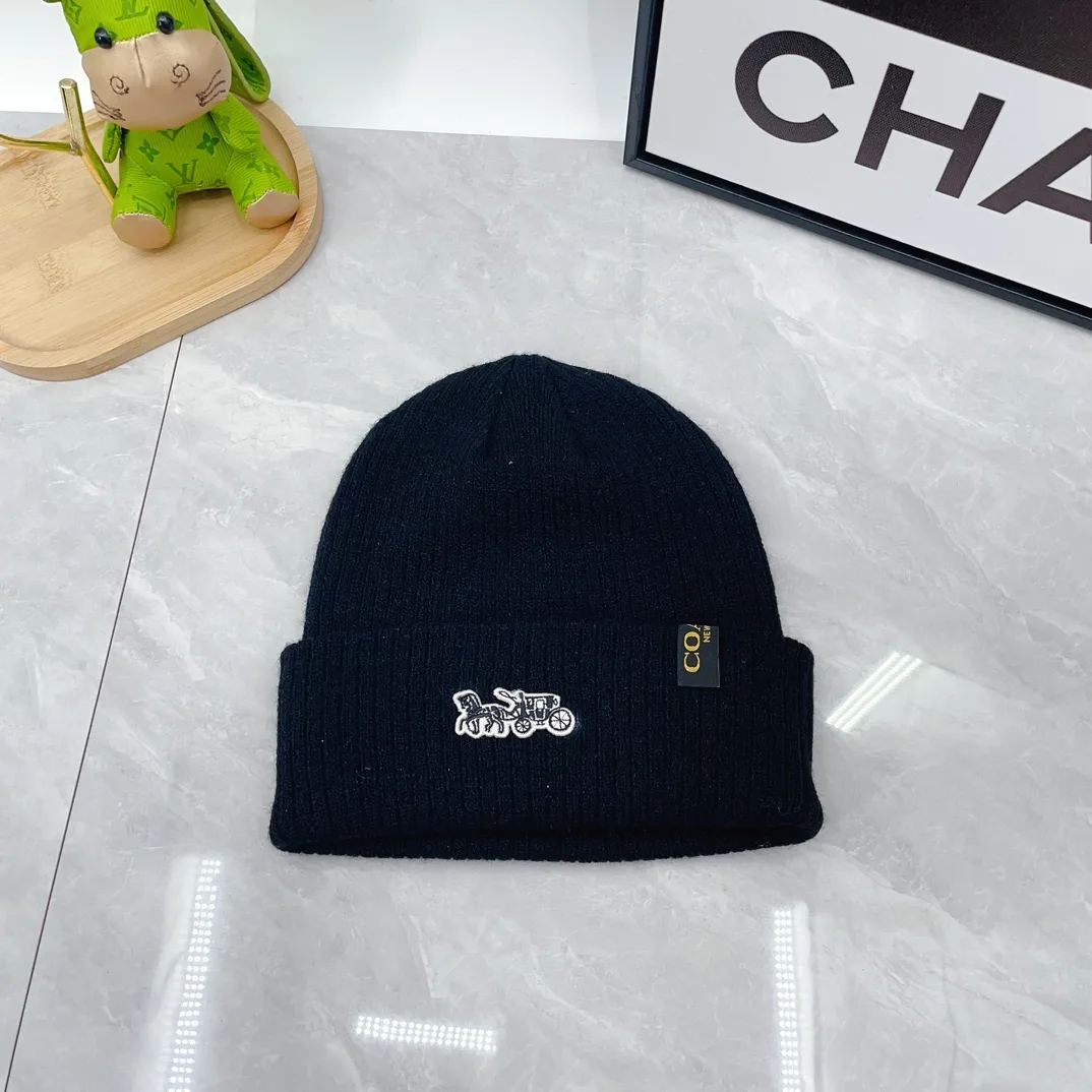 Coach Wool Ribbed Embroidered Hat Scarf and Gloves Set in Black · view 7
