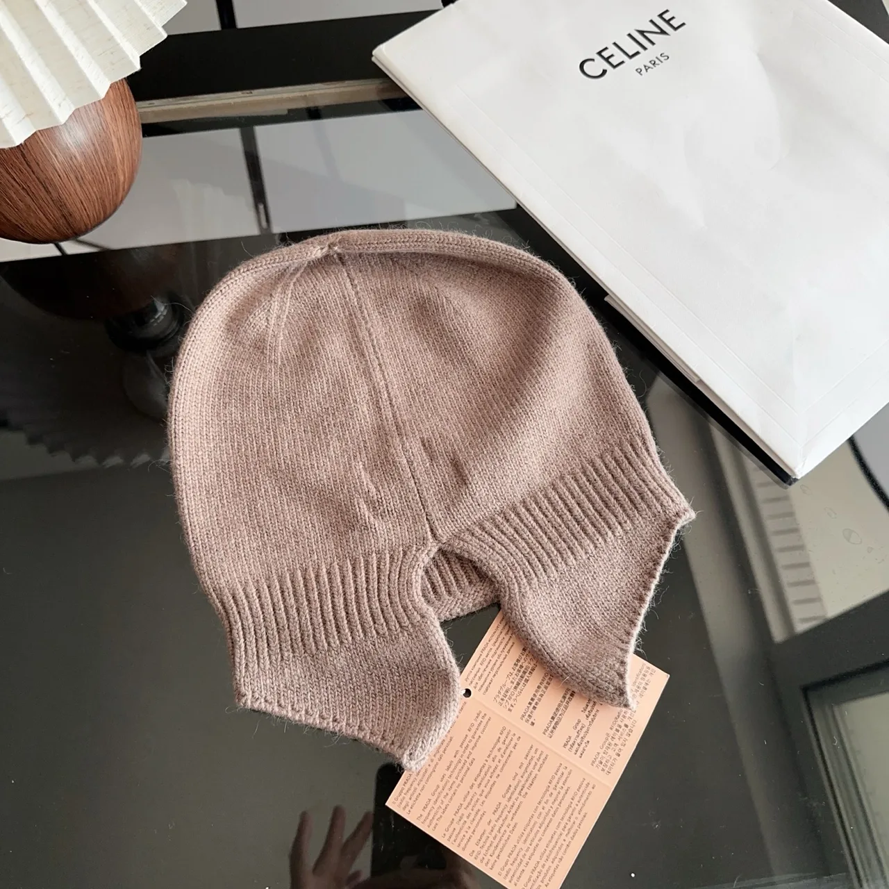 Miu Miu Ribbed Beanie in Pink · view 5