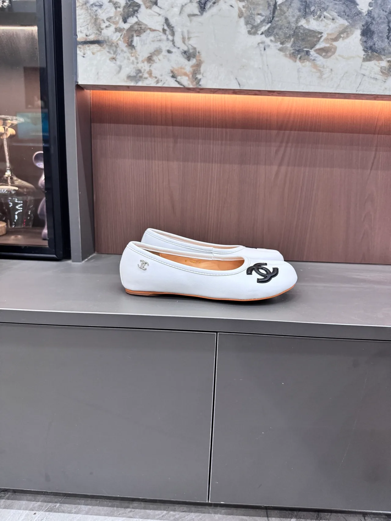 Chanel Glossy Ballet Flats in White · view 4