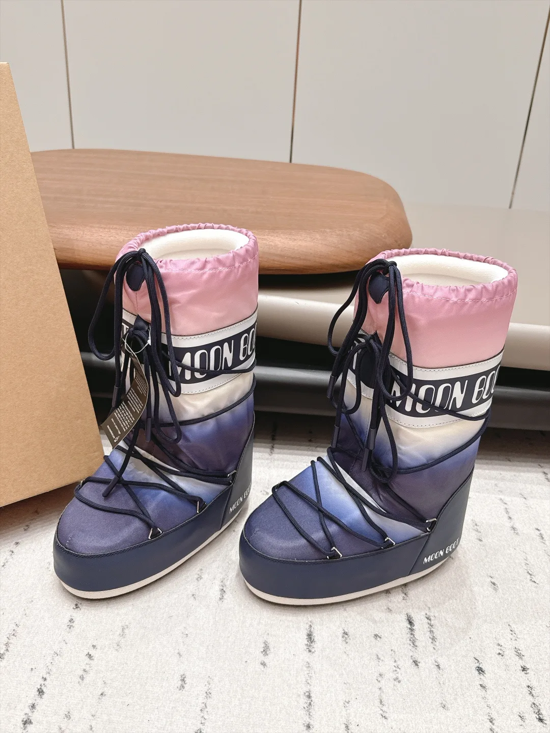 Moon Boot Gradient Snow Boots in Blue · view 2