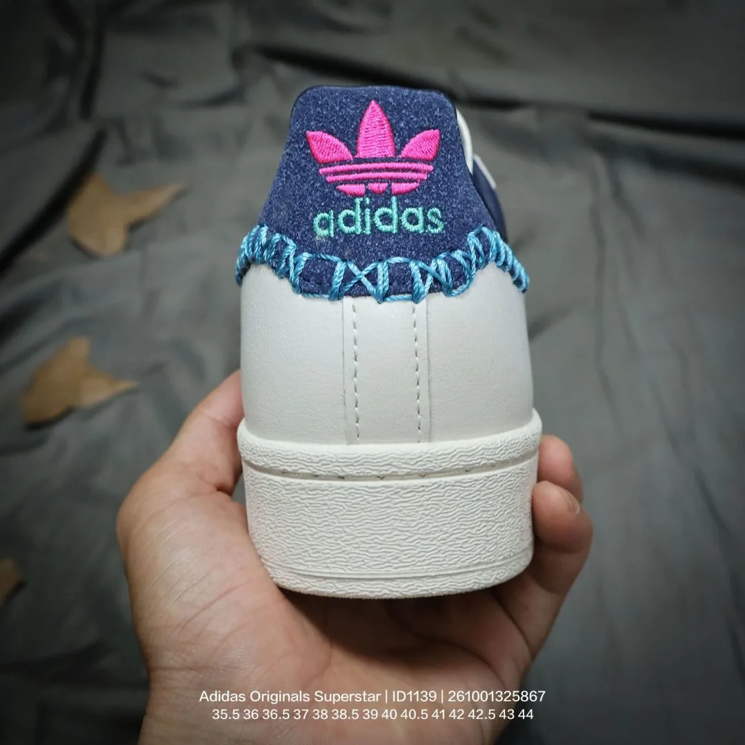 Adidas Striped Low-Top Sneakers in White · view 5