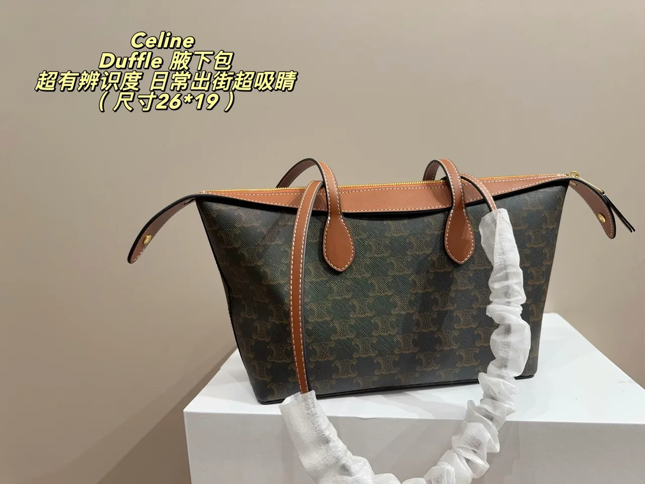 Celine Cowhide Canvas Crossbody Bag in Brown · view 5