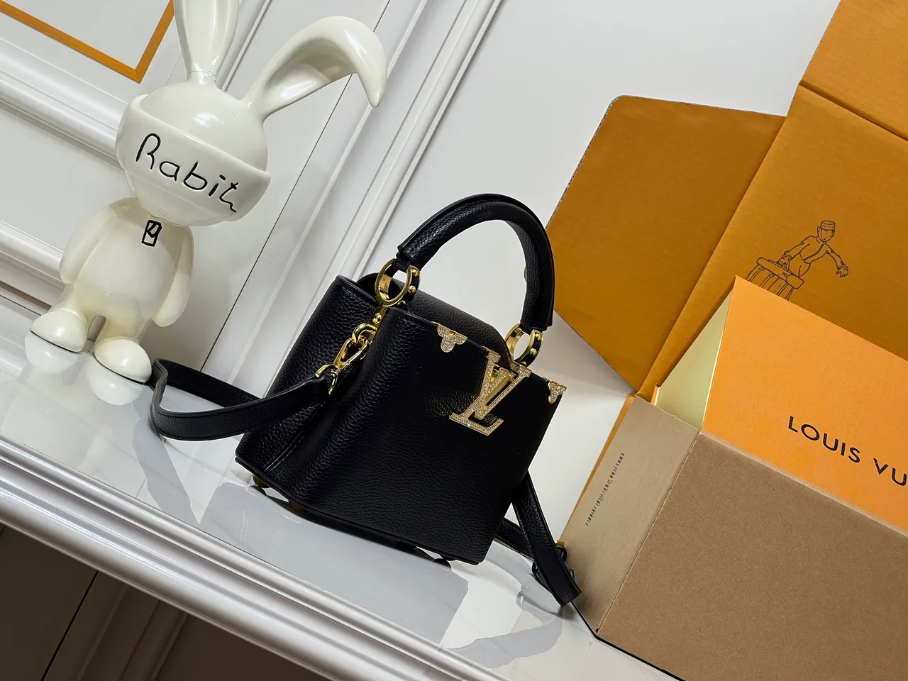 Louis Vuitton Leather Smooth Top-Handle Bag in Black · view 1