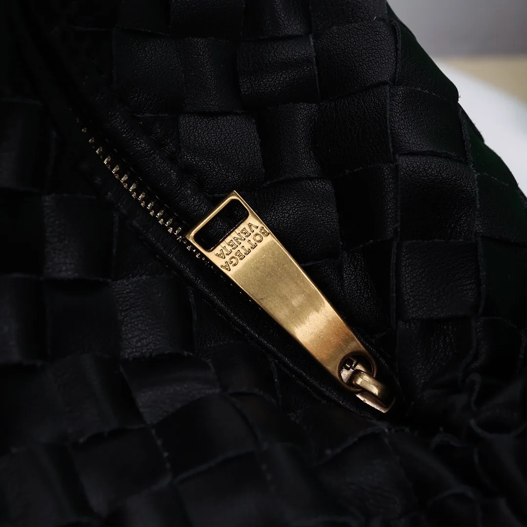 Bottega Veneta Sheepskin Woven Hobo Bag in Black · view 7