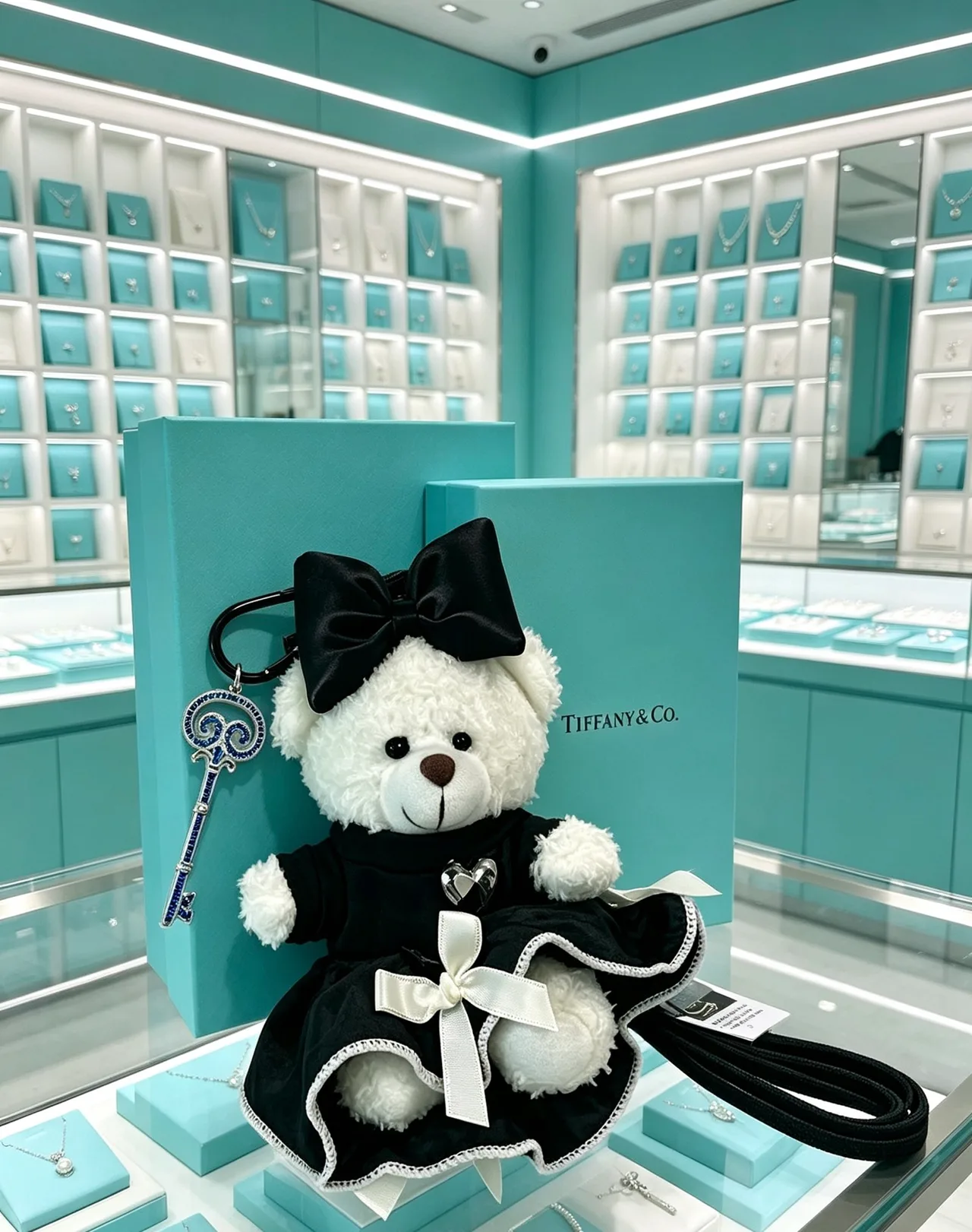 Tiffany & Co. Cat Keychain in White · view 2