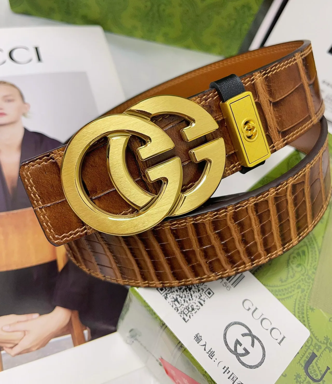 Gucci Cowhide Belt in Brown · view 1