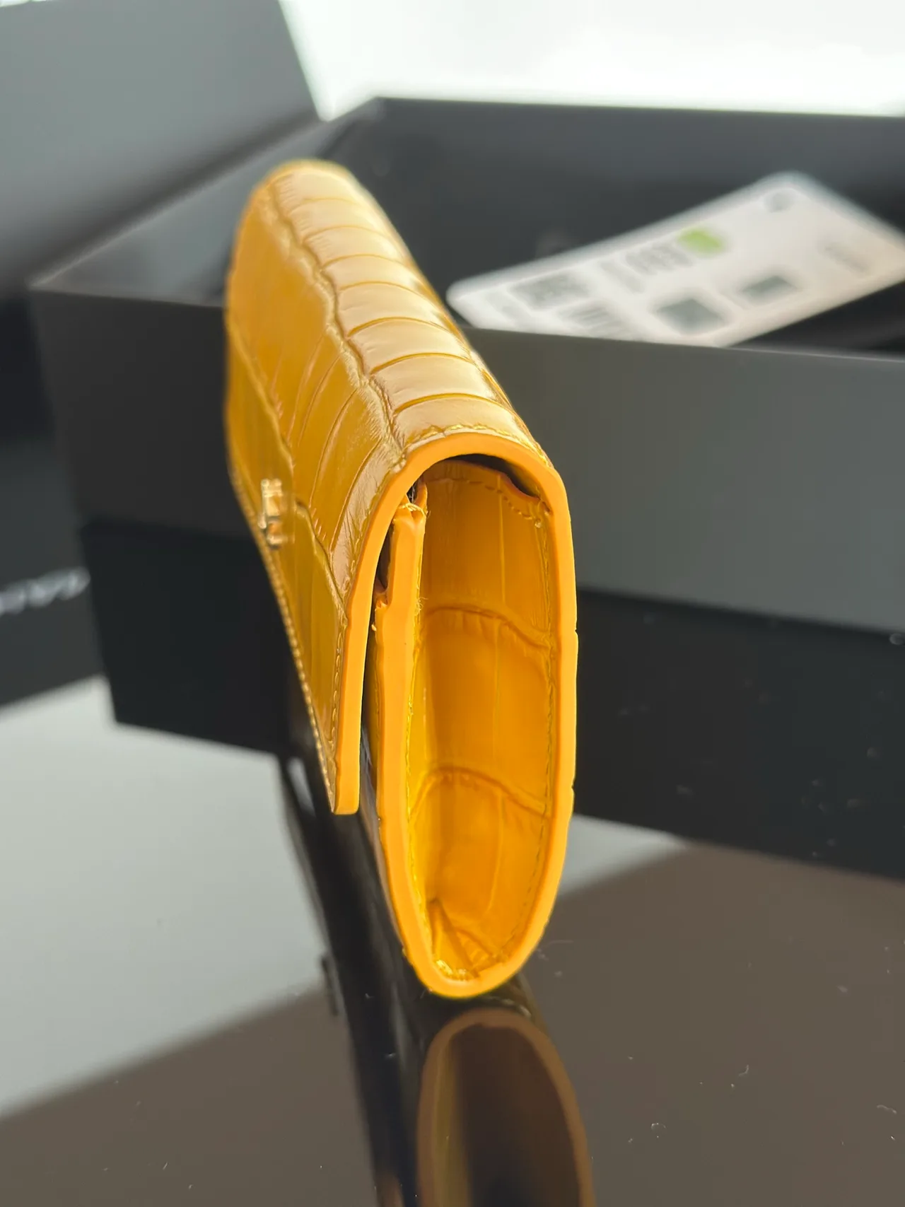 Chanel Smooth Flap Wallet in Yellow · view 7