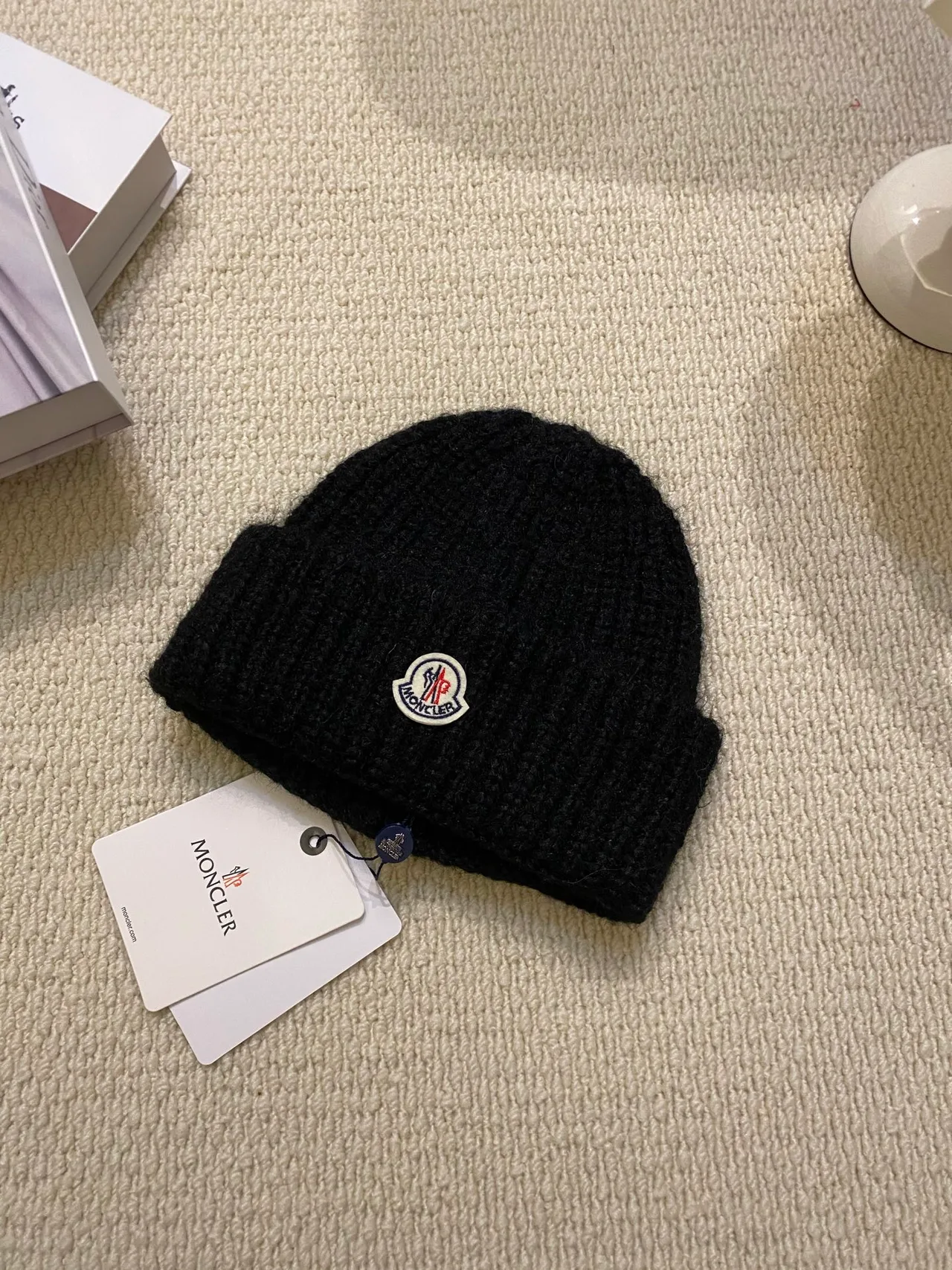 Moncler Beanie in White & Black & Beige & Grey & Brown · view 2