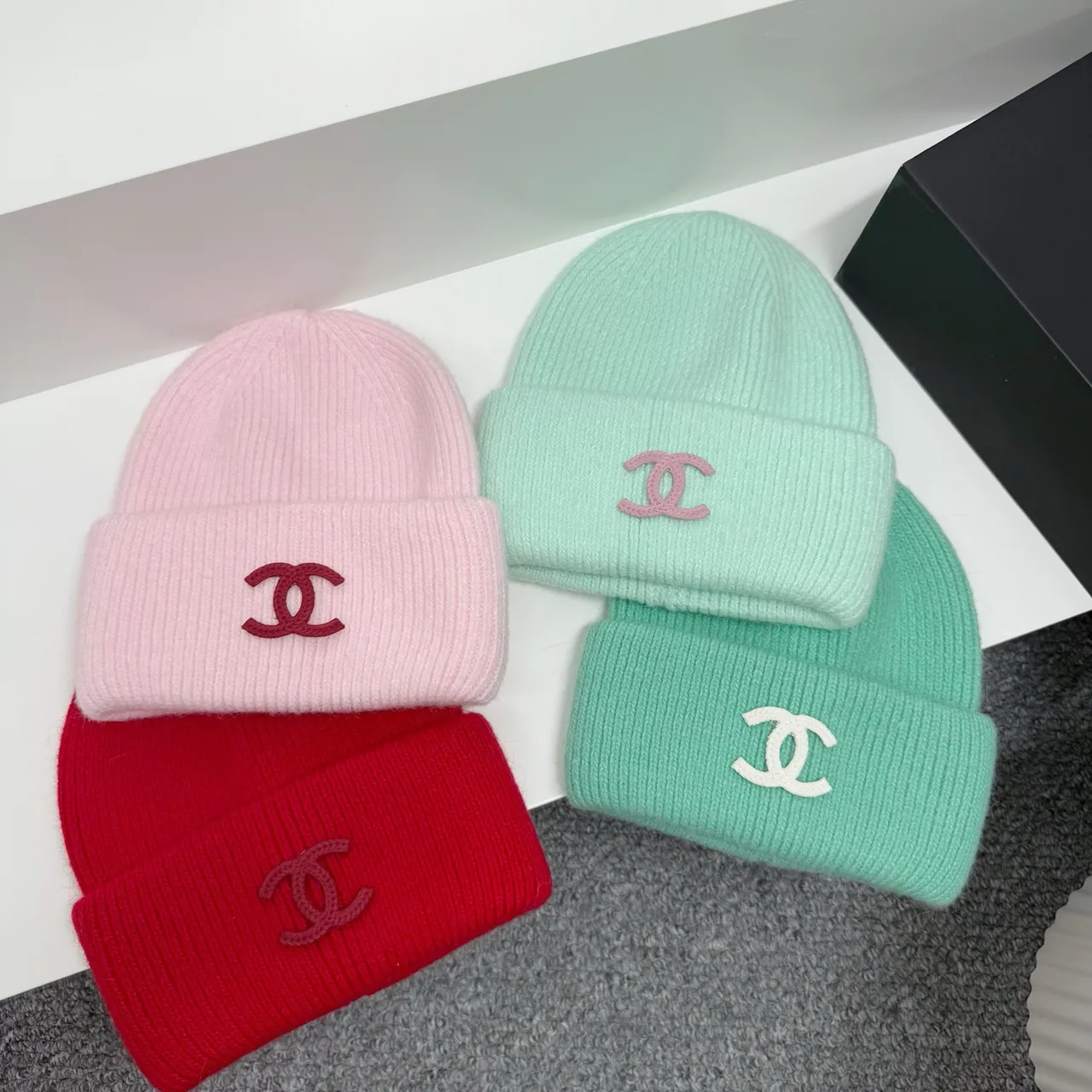 Chanel Beanie in Grey & Purple & Yellow & White & Blue & Pink & Green & Beige & Brown & Red & Black & Burgundy · view 6