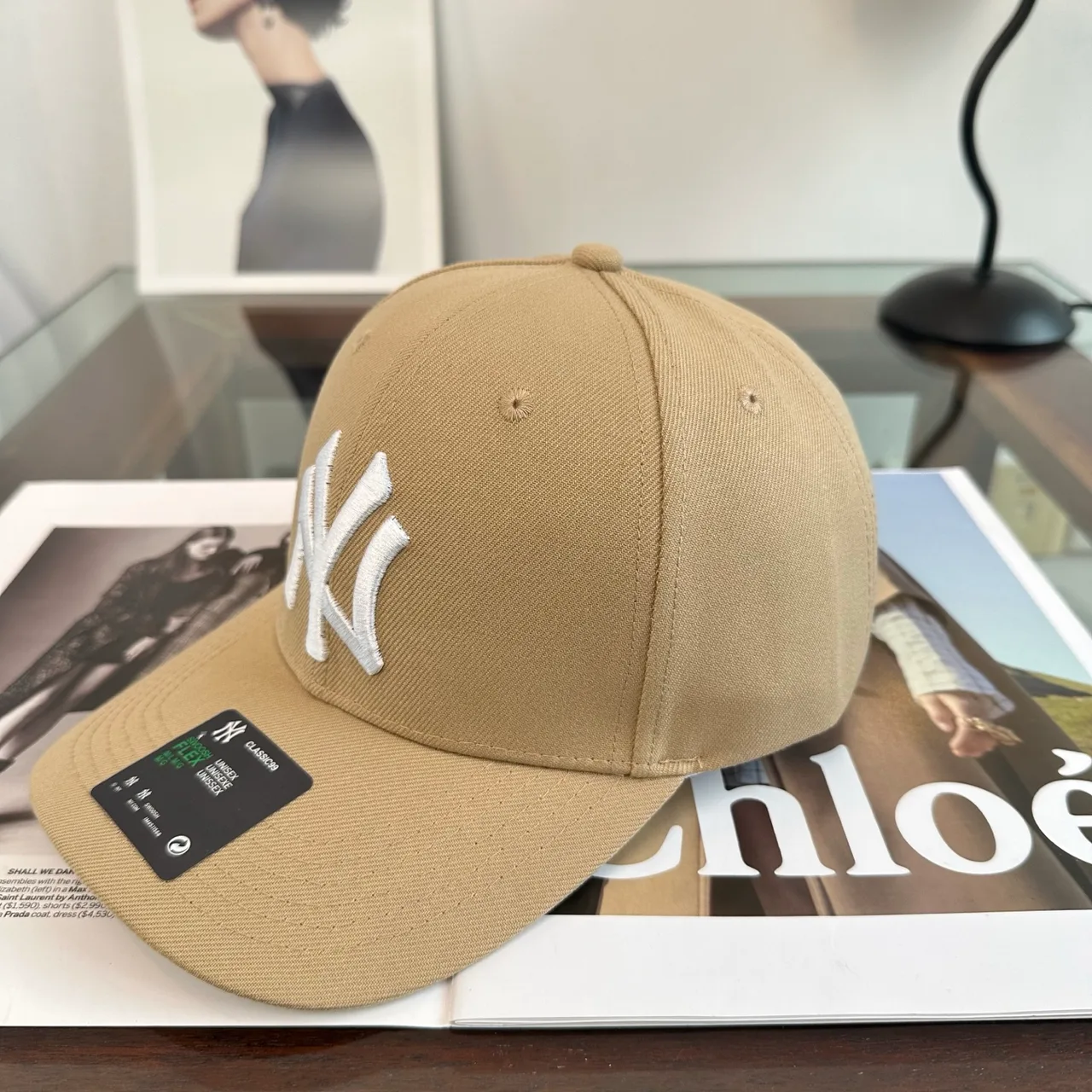 NY Letter Baseball Cap in Brown · view 3