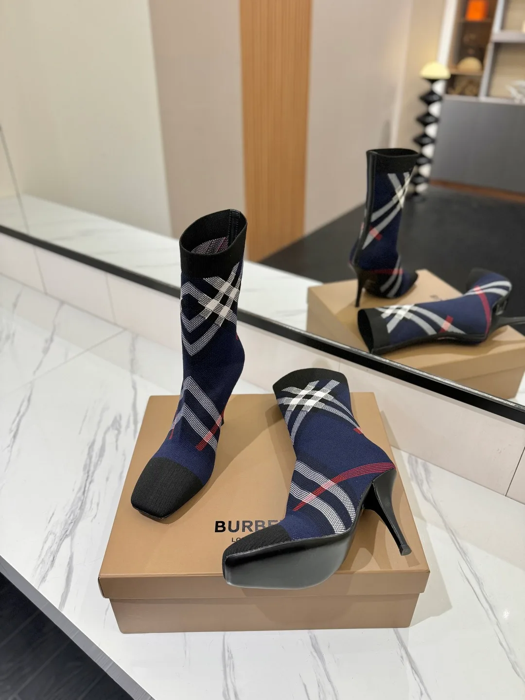 Burberry Knee-High Boots in Blue · view 5