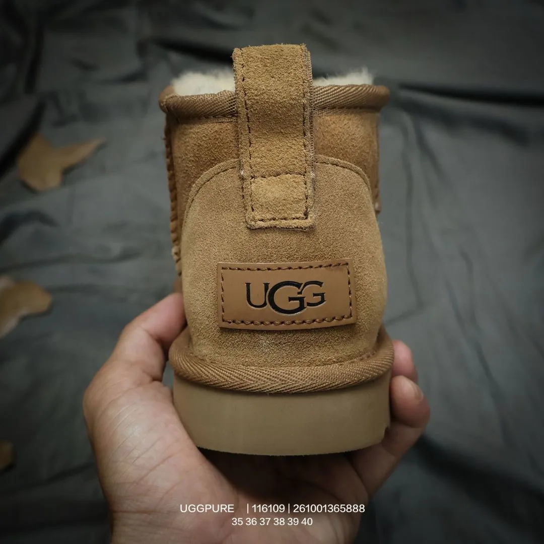 UGG Wool Suede-Look Round-Toe Ankle Boots in Brown · view 4