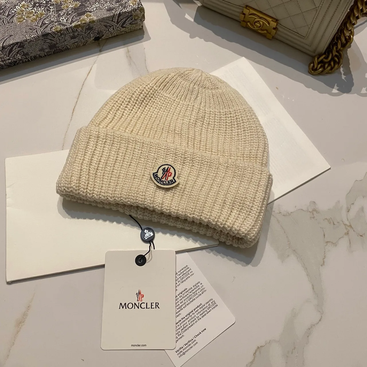 Moncler Beanie in Blue / Beige / Grey / Black / Brown / Burgundy · view 2