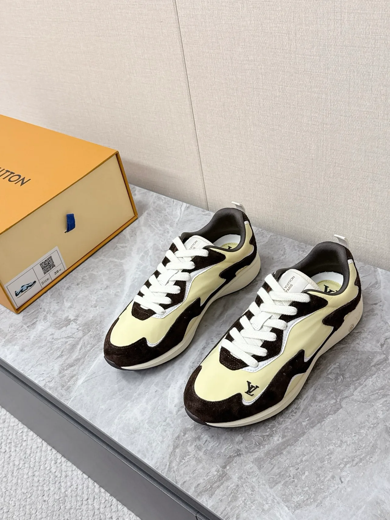 Louis Vuitton Nylon Smooth Sneakers in Cream · view 1