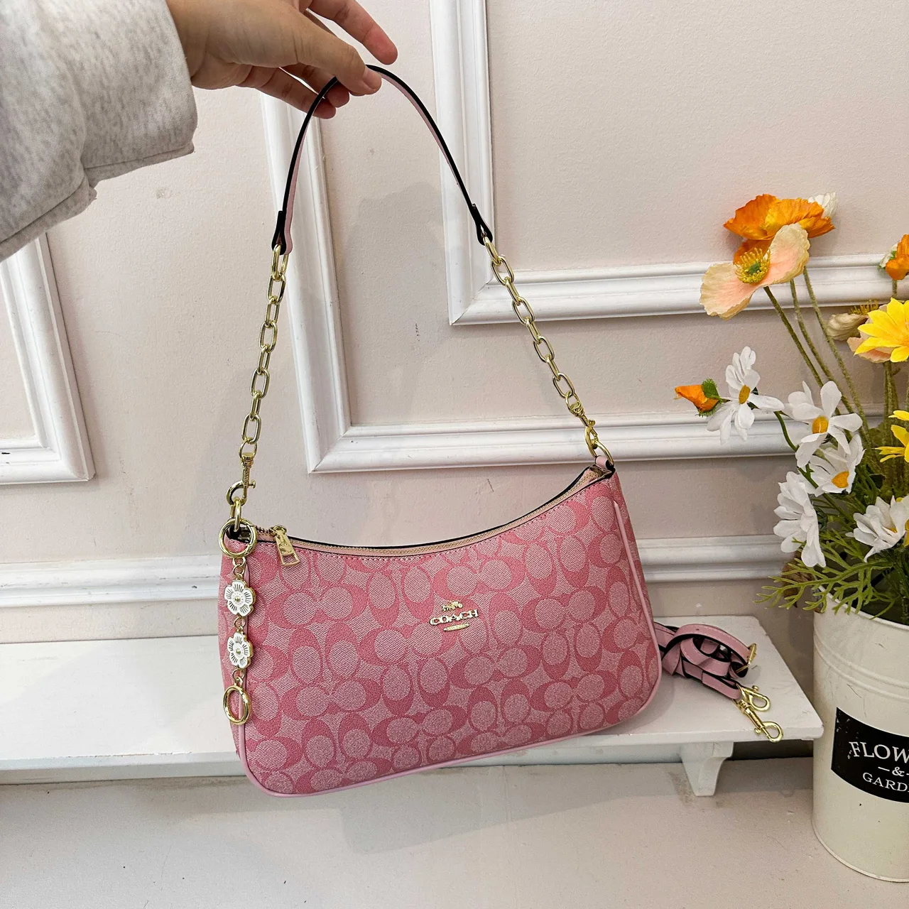 Coach Shoulder Bag in Black & Beige & Blue & Brown & Pink & Purple · view 5
