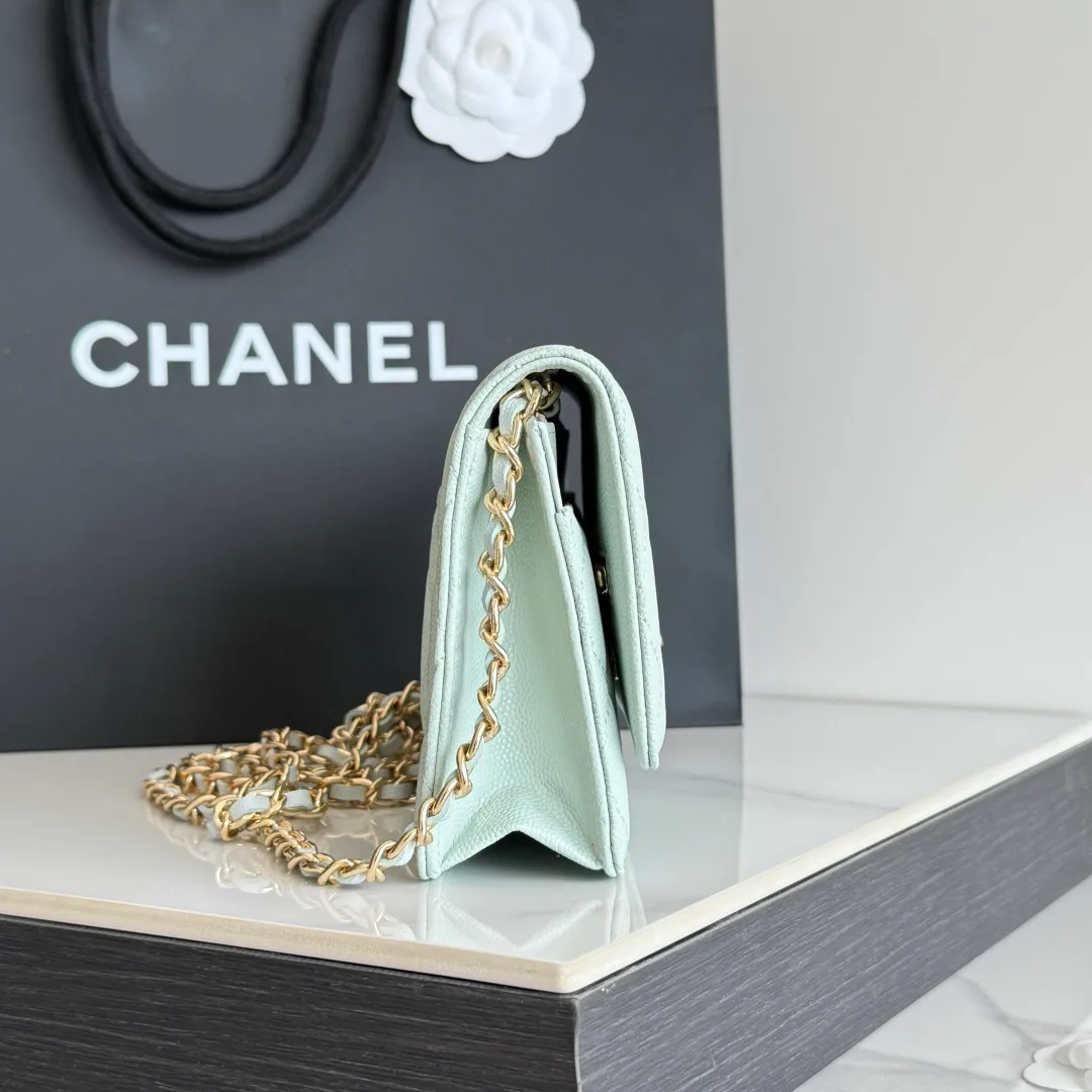Chanel Calfskin Quilted Clutch in Green · view 4