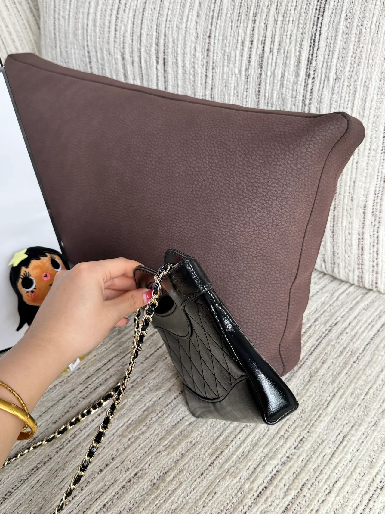 Chanel Quilted Top-Handle Mini Bag in Black · view 2