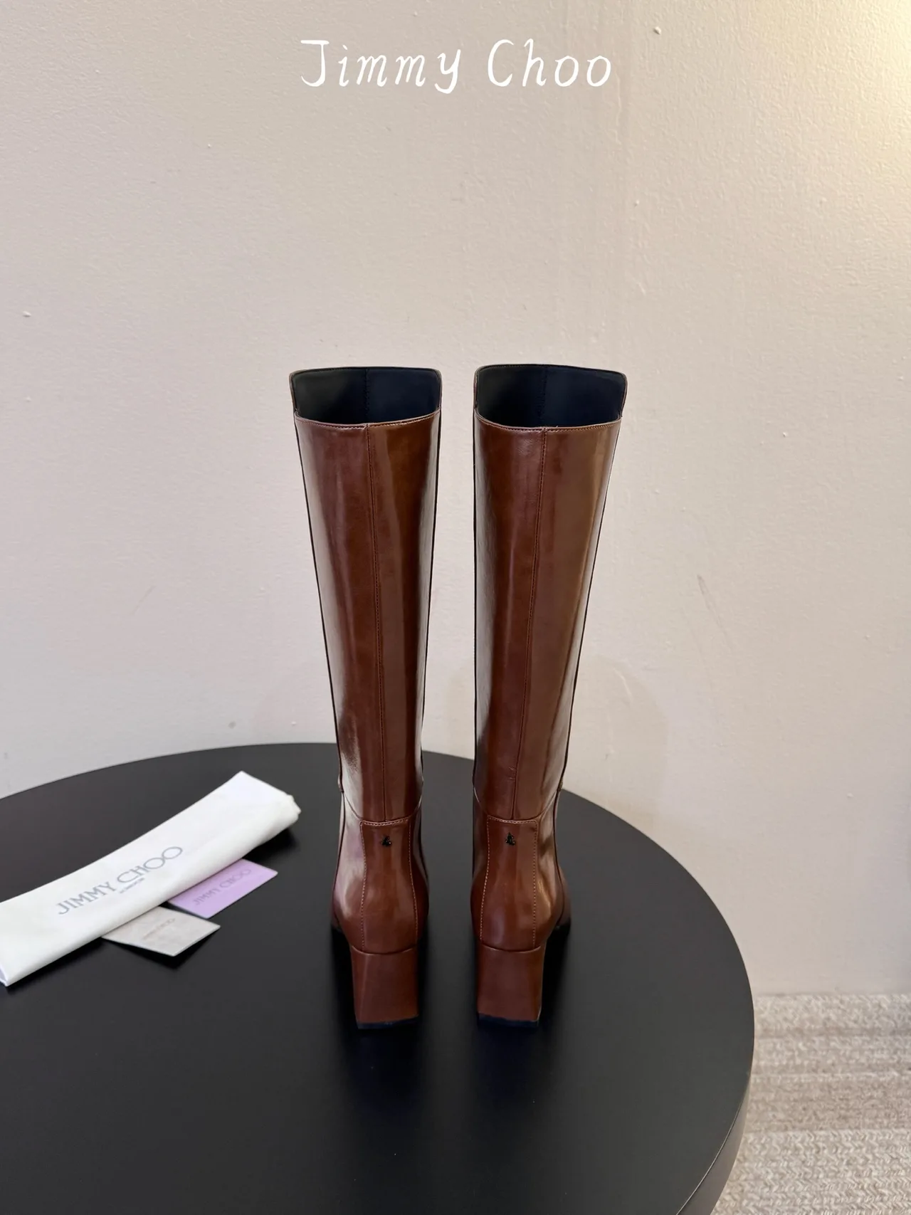Jimmy Choo Cowhide Knee-High Boots in Brown · view 6