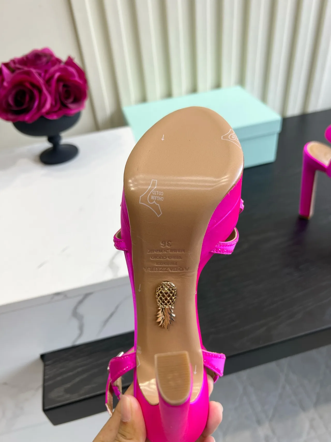 Aquazzura Silk Bow Platform Sandals in Pink · view 6