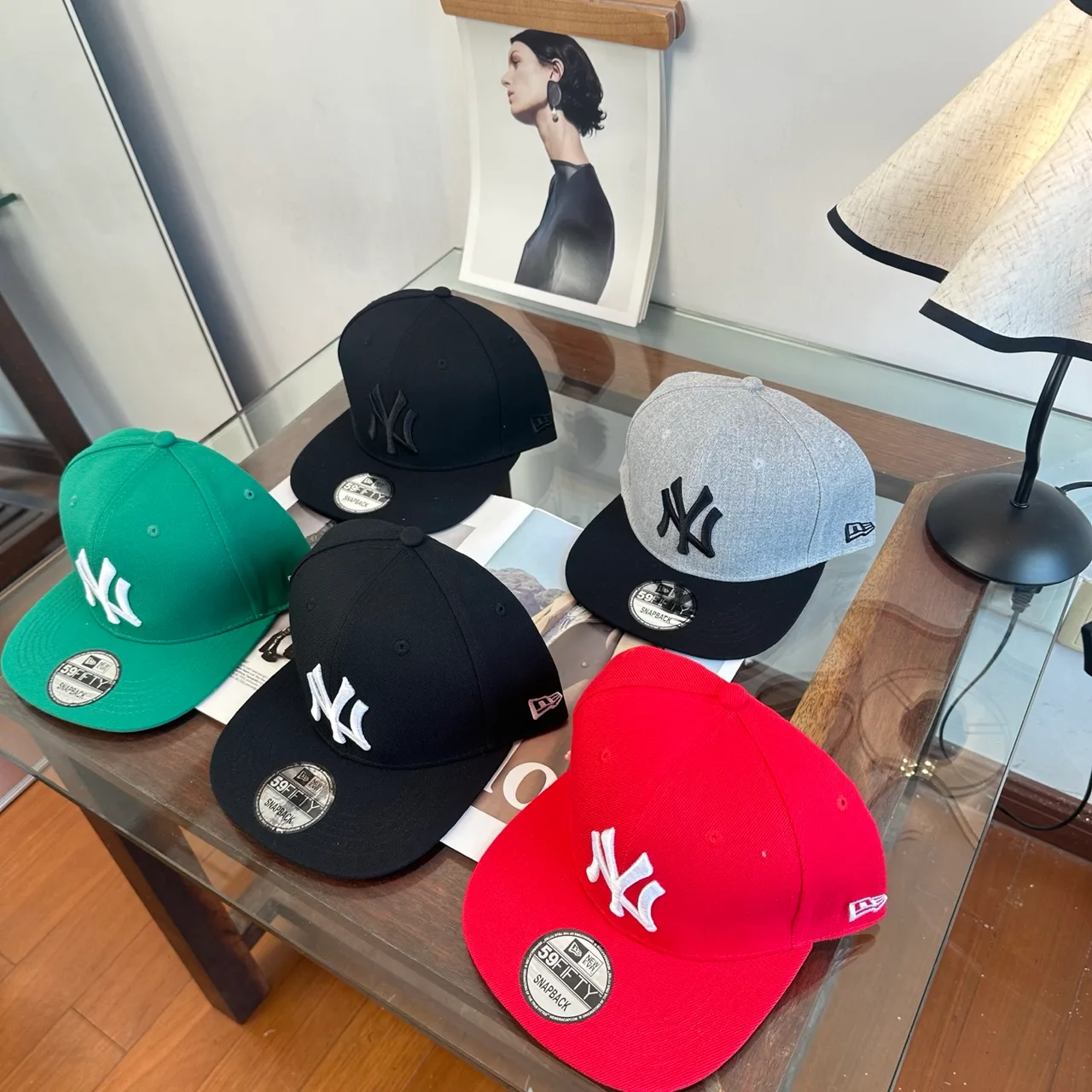 New Era NY baseball cap in Green & Black & Grey & Red · view 1