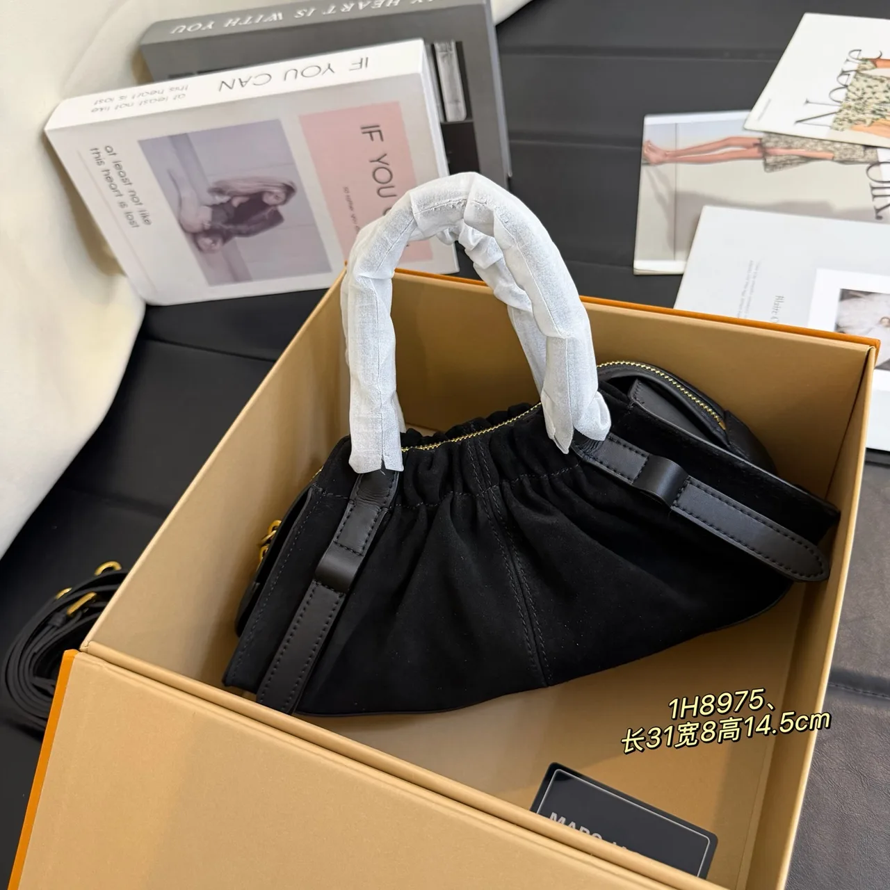 Marc Jacobs Cowhide Suede-Look Top-Handle Bag in Black · view 2
