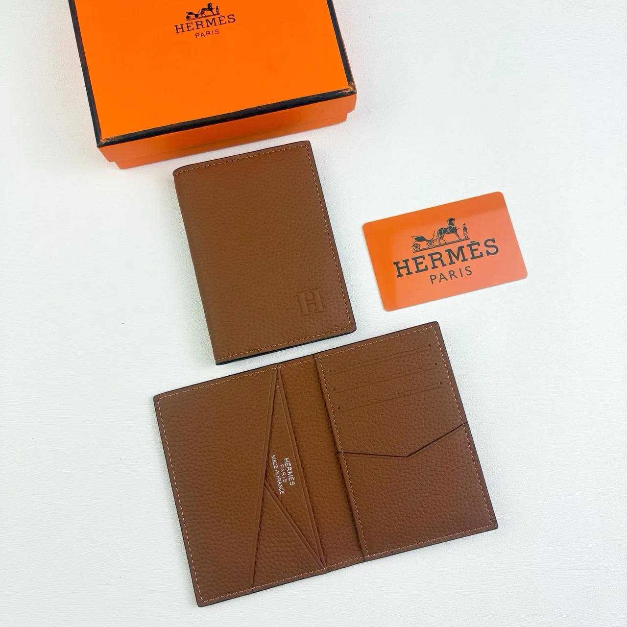 Hermes Wallet in Brown & Grey · view 1