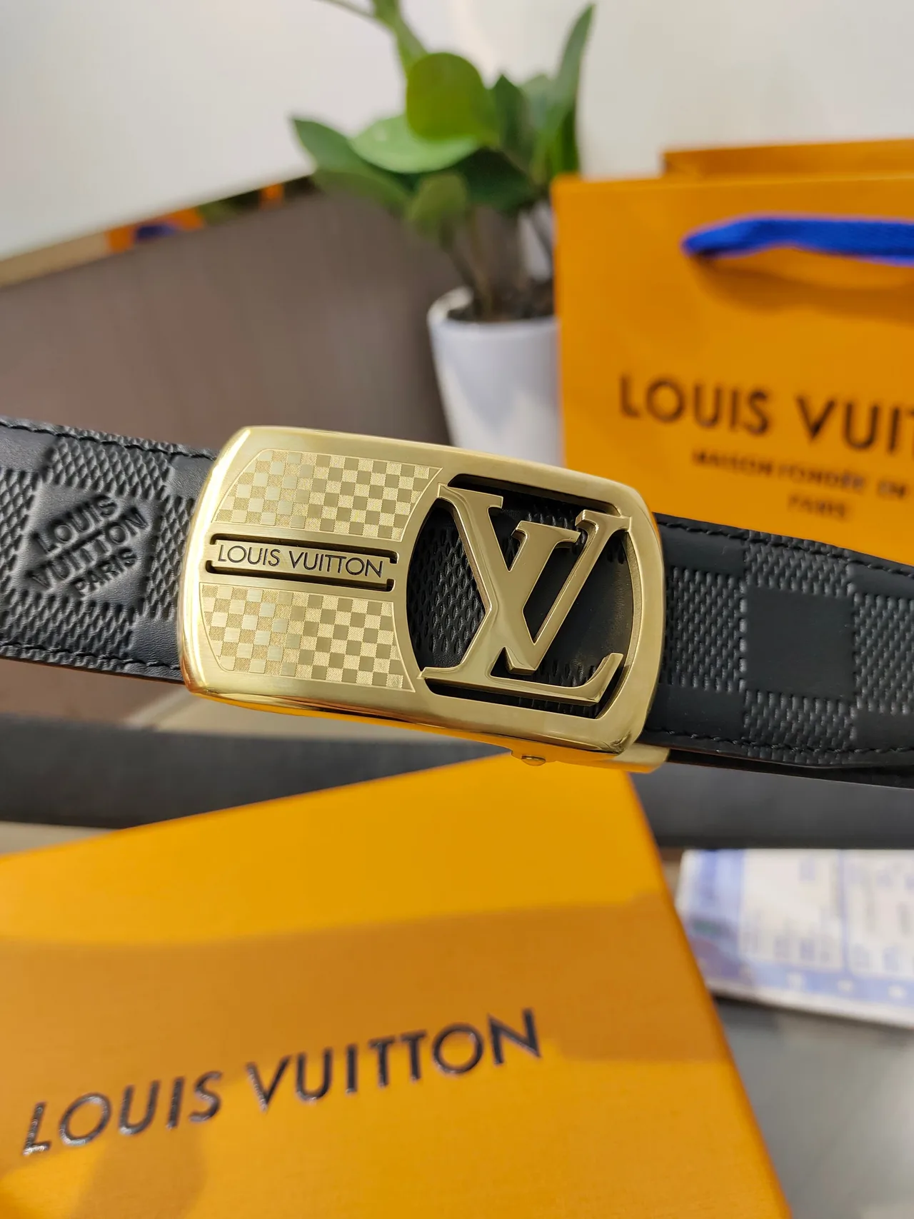 Louis Vuitton Calfskin Belt in Black · view 6